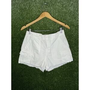 American Eagle Outfitters White 90s Boyfriend Cargo Shorts Women's Size 4
